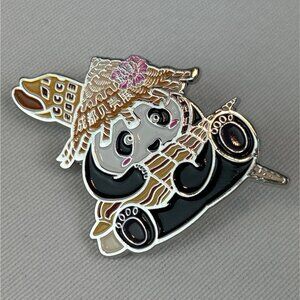 Shell Collectors Panda Enamel Pin Conical Shell Hat Flowers Cute Large